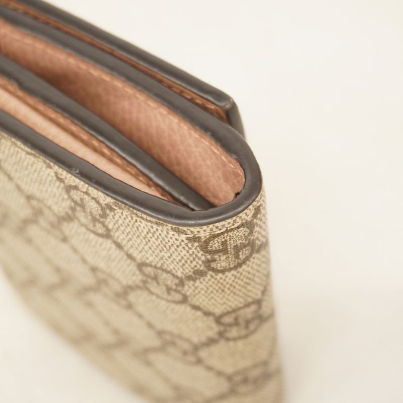 Gucci Wallet GG Marmont/gg Supreme 598587 PVC Leather Brown Chien Pan Gold