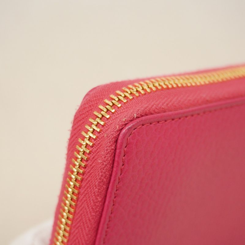 Gucci Long Wallet GG Marmont 456117 Leather Pink Gold Hardware Women