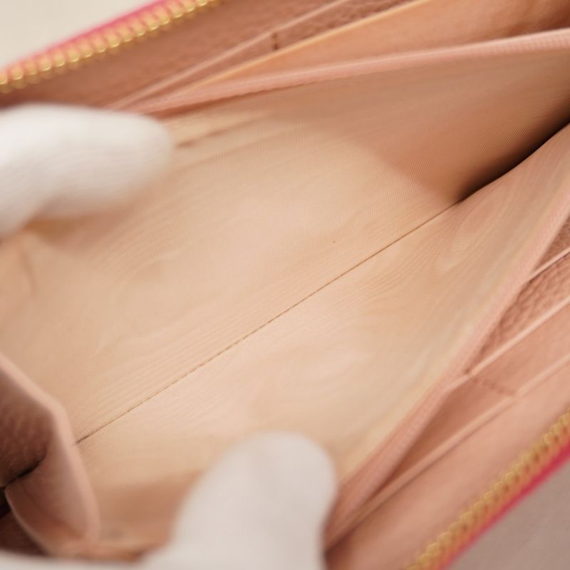 Gucci Long Wallet GG Marmont 456117 Leather Pink Gold Hardware Women