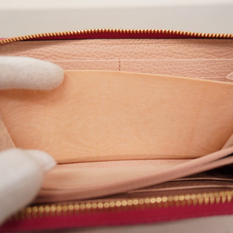 Gucci Long Wallet GG Marmont 456117 Leather Pink Gold Hardware Women
