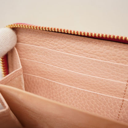 Gucci Long Wallet GG Marmont 456117 Leather Pink Gold Hardware Women