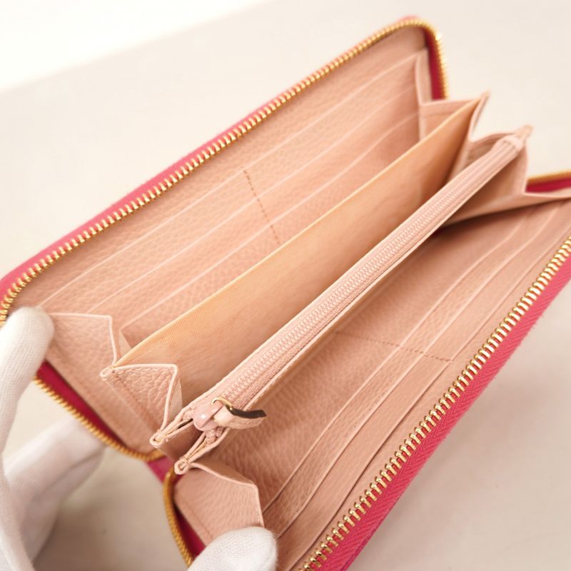 Gucci Long Wallet GG Marmont 456117 Leather Pink Gold Hardware Women