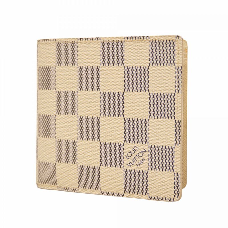 Louis Vuitton Wallet Damier Azure Portefeuille Marco N60018 White Men's