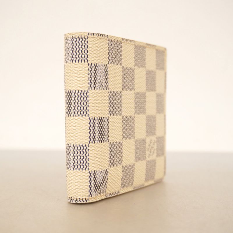 Louis Vuitton Wallet Damier Azure Portefeuille Marco N60018 White Men's