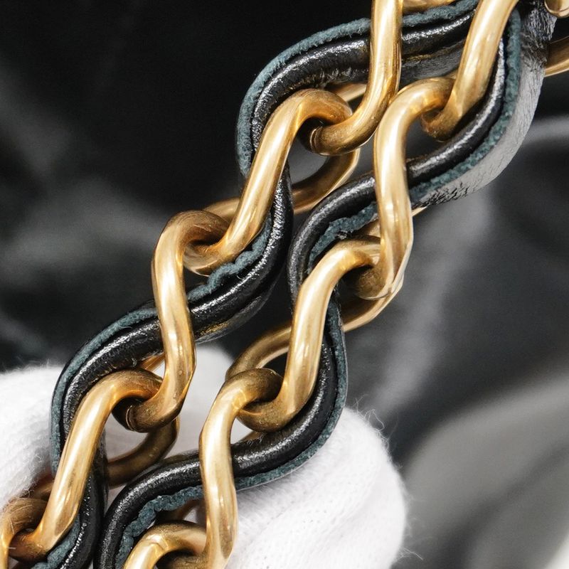 Chanel Shoulder Bag Chanel 22 Calfskin Black Gold Hardware Women