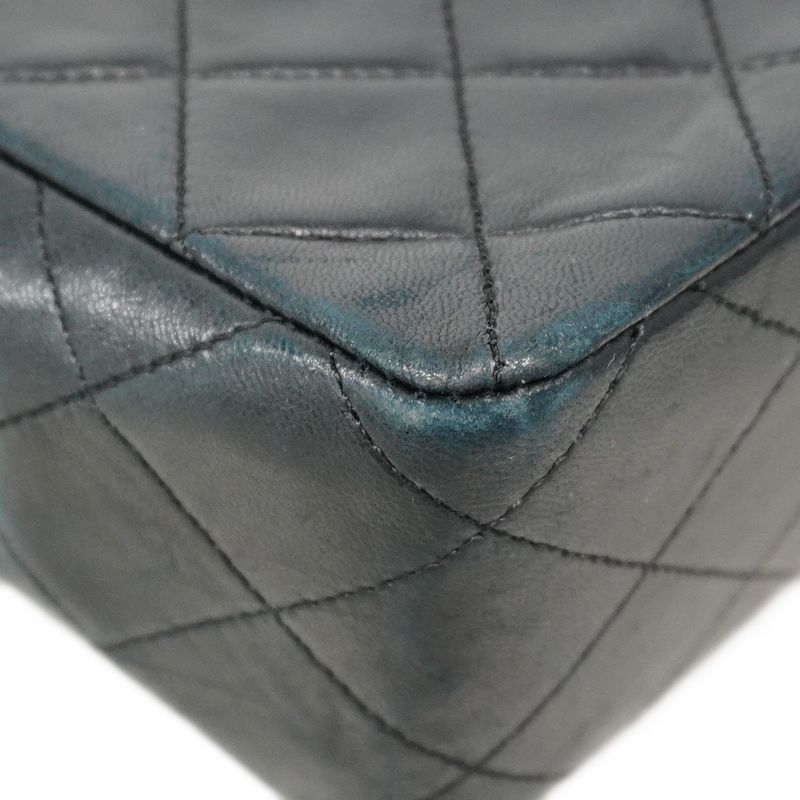 Chanel Shoulder Bag Mini Matelasse Lambskin Black Gold Hardware Women