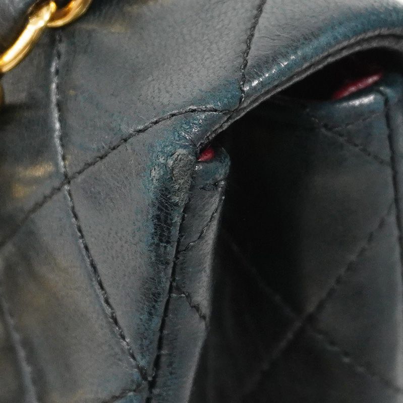 Chanel Shoulder Bag Mini Matelasse Lambskin Black Gold Hardware Women