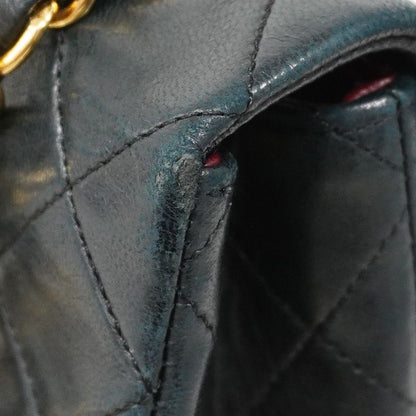 Chanel Shoulder Bag Mini Matelasse Lambskin Black Gold Hardware Women