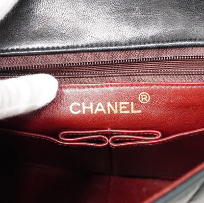 Chanel Shoulder Bag Mini Matelasse Lambskin Black Gold Hardware Women