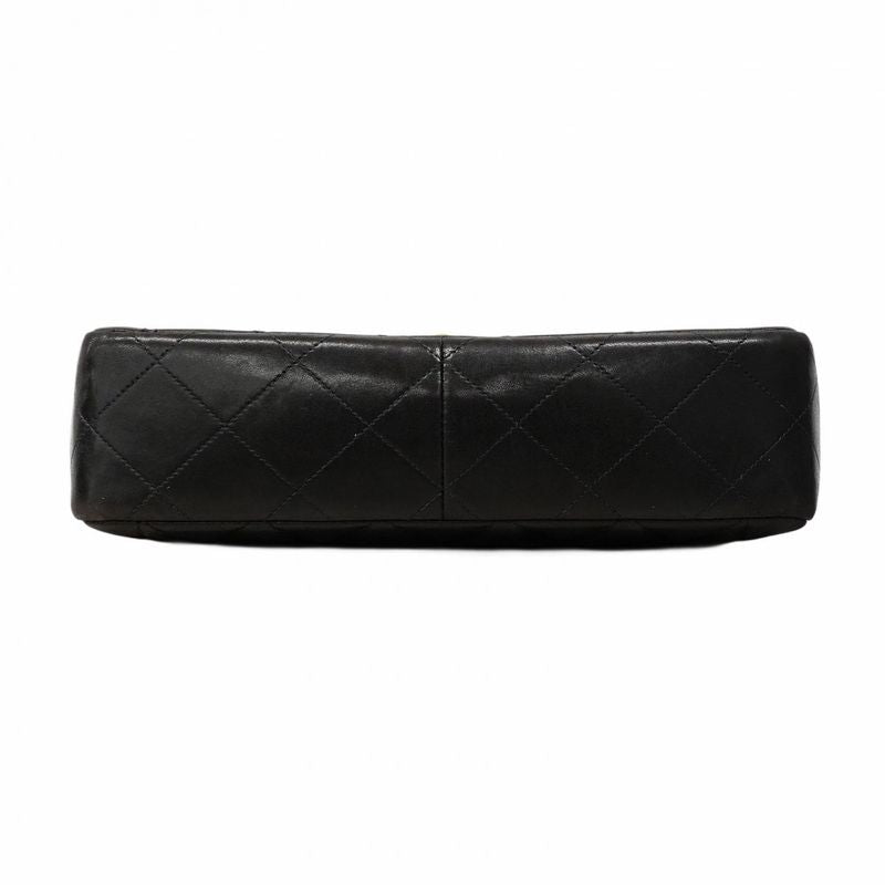 Chanel Shoulder Bag Matelasse Lambskin Black Gold Hardware Women