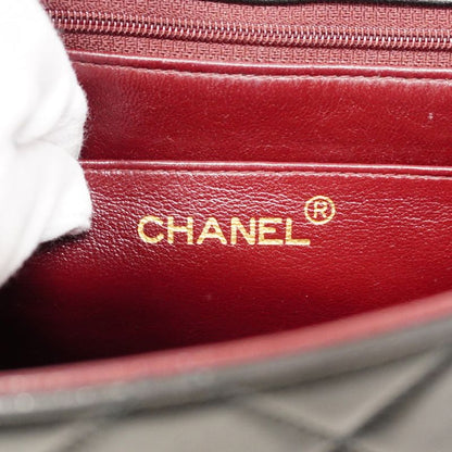 Chanel Shoulder Bag Matelasse Lambskin Black Gold Hardware Women