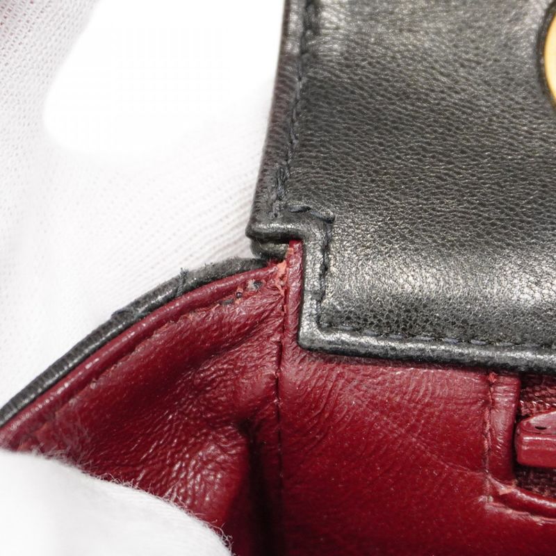 Chanel Shoulder Bag Matelasse Lambskin Black Gold Hardware Women