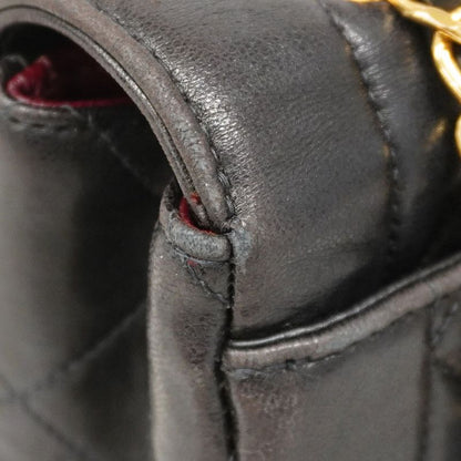 Chanel Shoulder Bag Matelasse Lambskin Black Gold Hardware Women