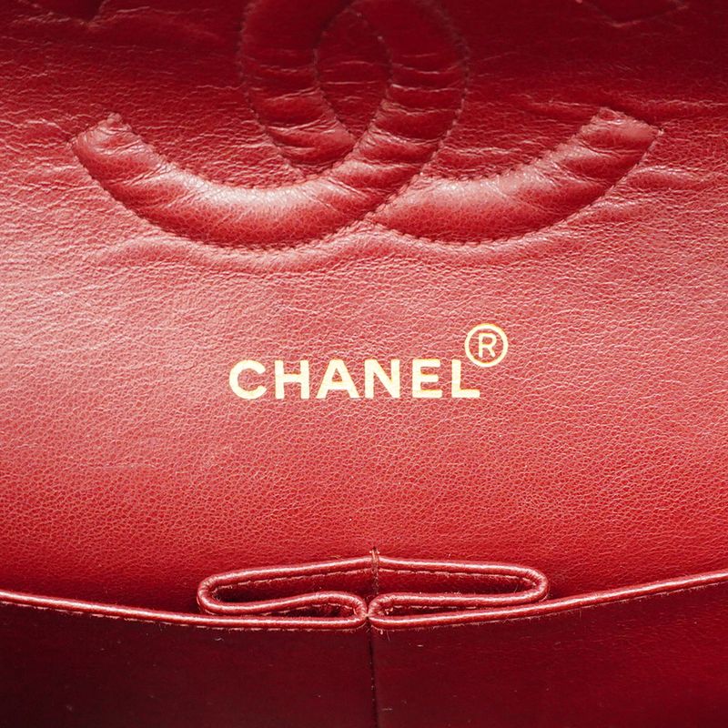 Chanel Shoulder Bag Matelasse Lambskin Black Gold Hardware Women