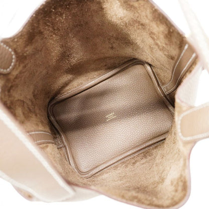 Hermes Handbag Picotin Lock PM Taurillon Cles Mance Etoupe Gold Hardware B