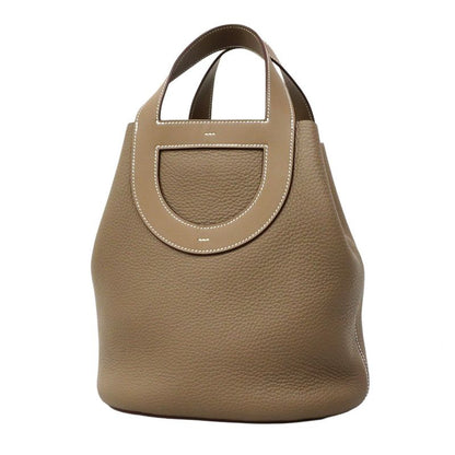 Hermes Handbag In The Loop 23 Taurillon Cles Mance Etoupe Silver Hardware W