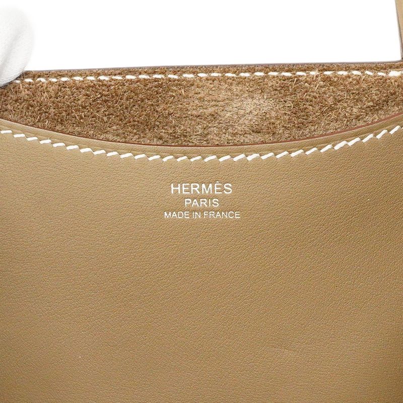 Hermes Handbag In The Loop 23 Taurillon Cles Mance Etoupe Silver Hardware W