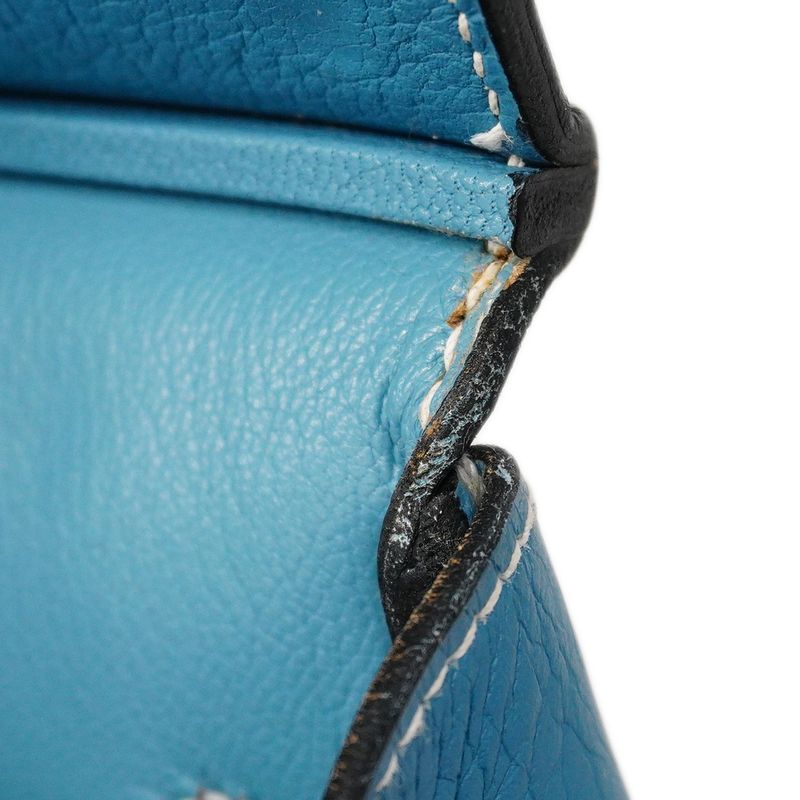 Hermes Handbag Birkin 35 Togo Blue Jean Silver Hardware □G Engraved Ladies