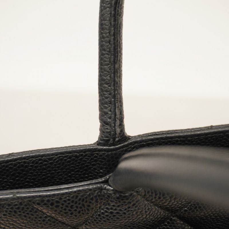 Chanel Tote Bag Revival Tote Caviar Skin Black Gold Hardware Women's