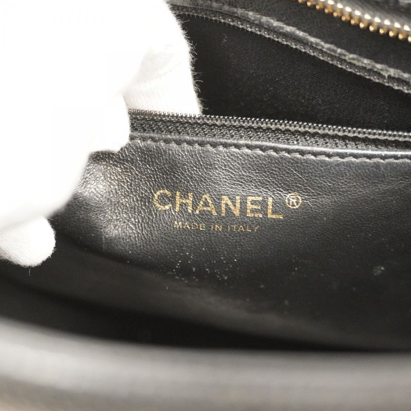 Chanel Tote Bag Revival Tote Caviar Skin Black Gold Hardware Women's