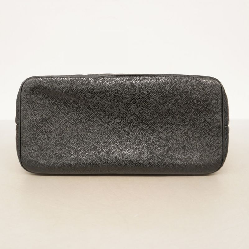 Chanel Tote Bag Revival Tote Caviar Skin Black Gold Hardware Women's