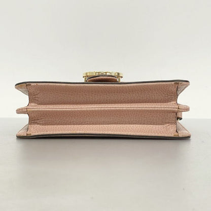 Gucci Shoulder Bag Interlocking G 510304 Leather Pink Gold Hardware Women