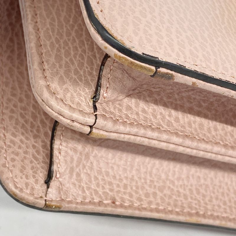 Gucci Shoulder Bag Interlocking G 510304 Leather Pink Gold Hardware Women
