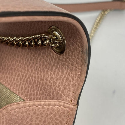 Gucci Shoulder Bag Interlocking G 510304 Leather Pink Gold Hardware Women
