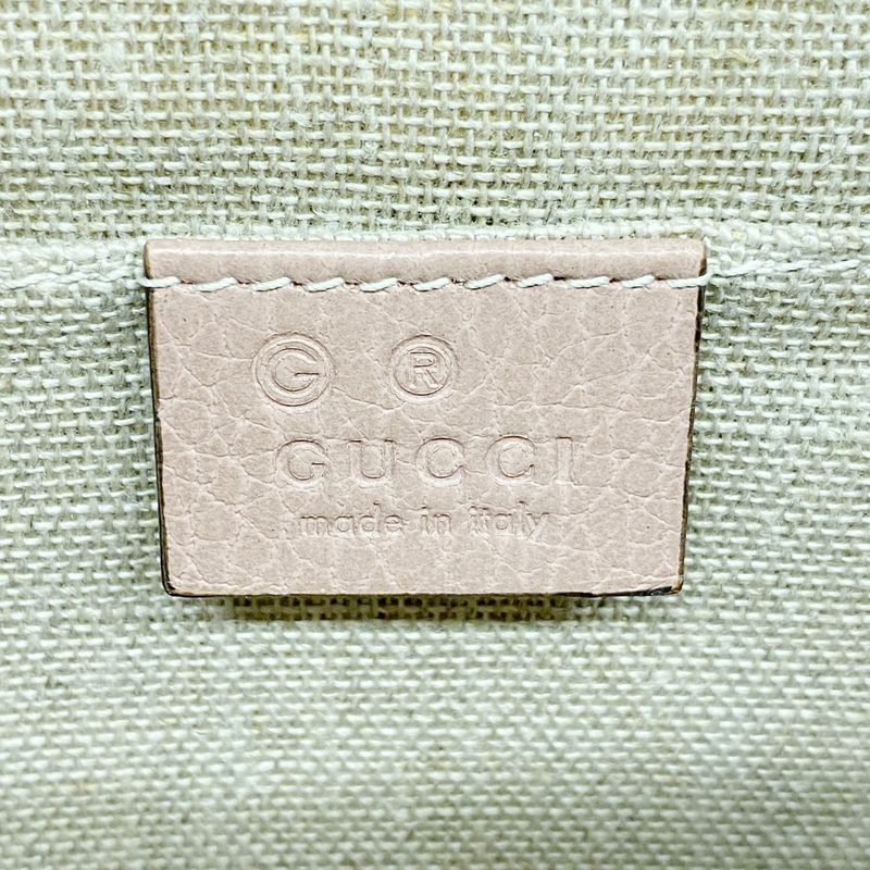 Gucci Shoulder Bag Interlocking G 510304 Leather Pink Gold Hardware Women
