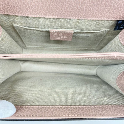 Gucci Shoulder Bag Interlocking G 510304 Leather Pink Gold Hardware Women