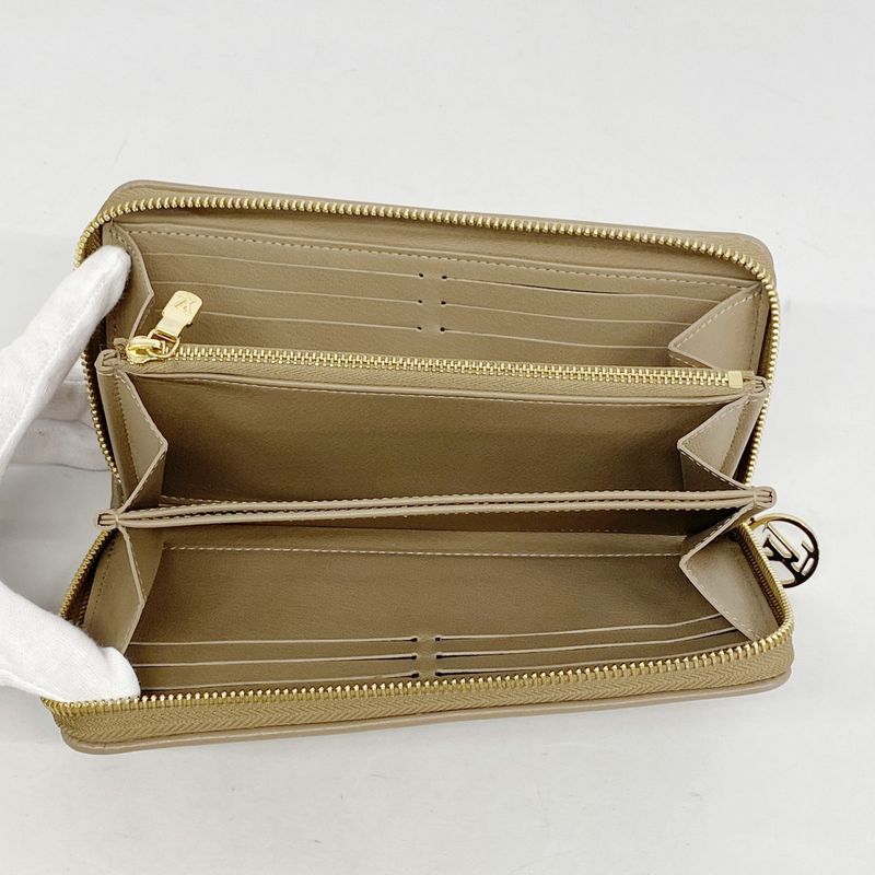 Louis Vuitton Long Wallet Monogram Embossed Zippy Wallet M81511 Taupe Ladies
