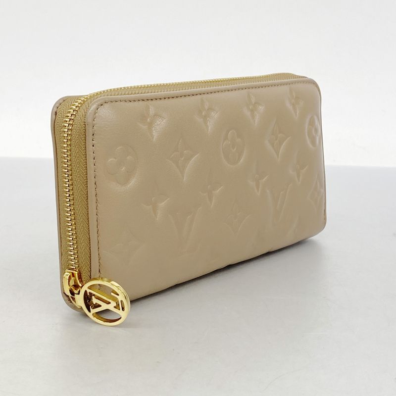 Louis Vuitton Long Wallet Monogram Embossed Zippy Wallet M81511 Taupe Ladies