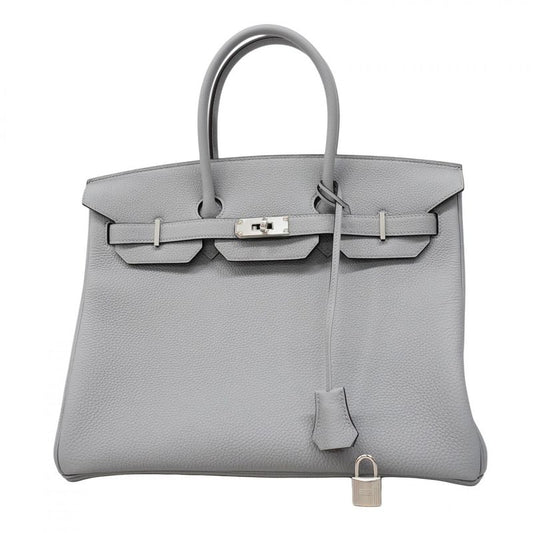 Hermes Handbag Birkin 35 Togo Gripan Tan Silver Hardware K Engraved Ladies