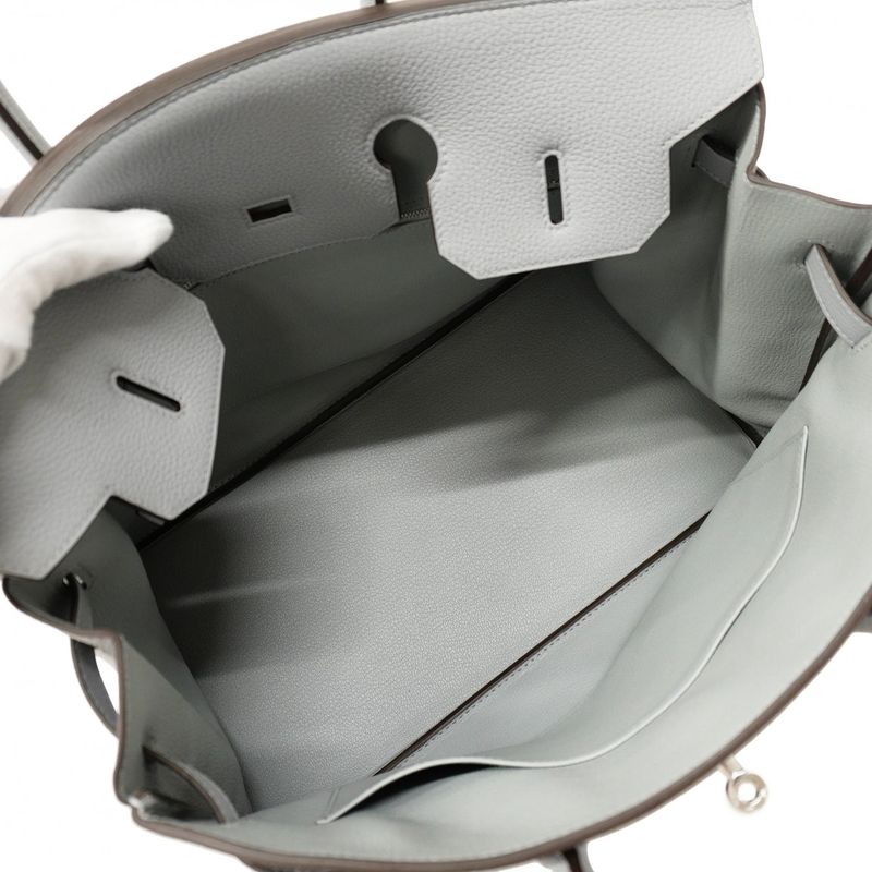 Hermes Handbag Birkin 35 Togo Gripan Tan Silver Hardware K Engraved Ladies