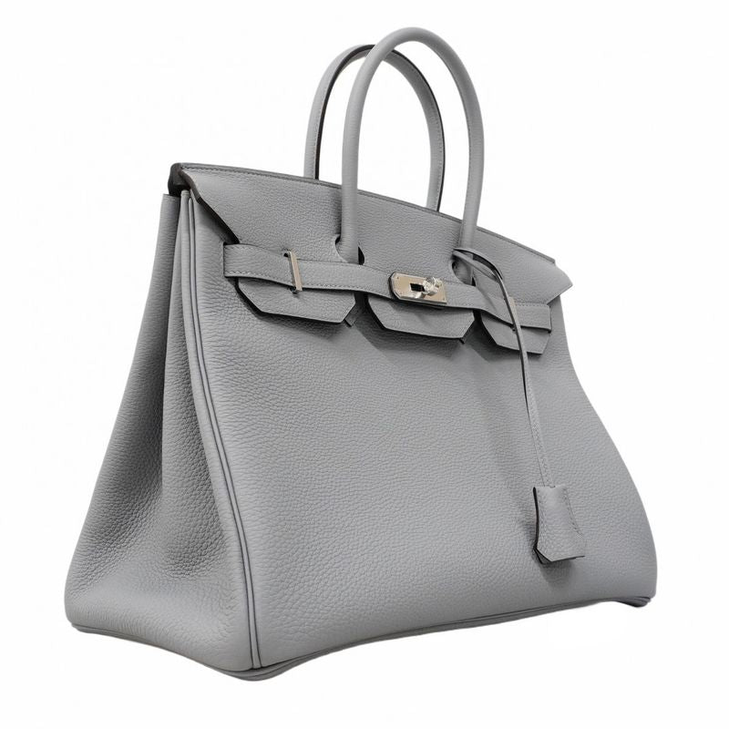 Hermes Handbag Birkin 35 Togo Gripan Tan Silver Hardware K Engraved Ladies