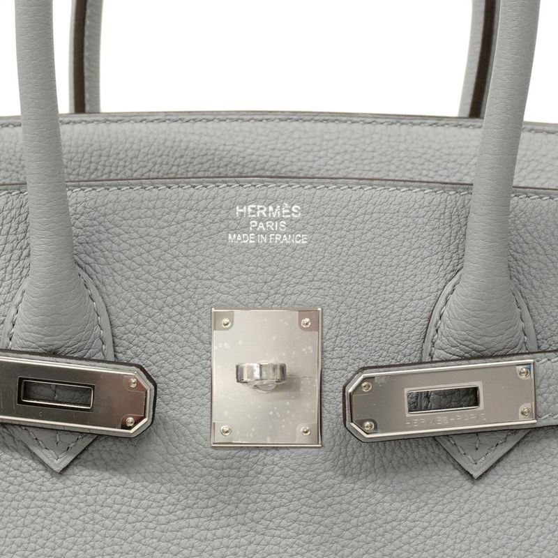 Hermes Handbag Birkin 35 Togo Gripan Tan Silver Hardware K Engraved Ladies