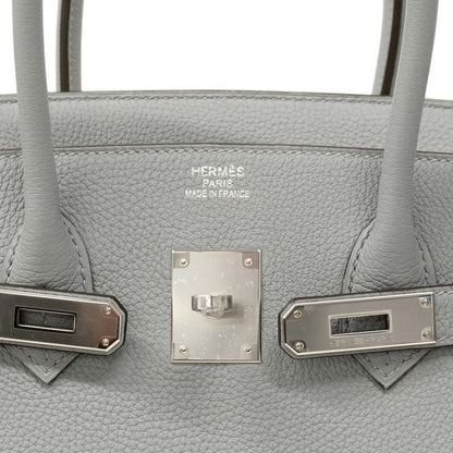 Hermes Handbag Birkin 35 Togo Gripan Tan Silver Hardware K Engraved Ladies