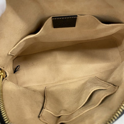 Gucci Shoulder Bag Sherry Line GG Marmont 499621 Leather Black Gold Hardware