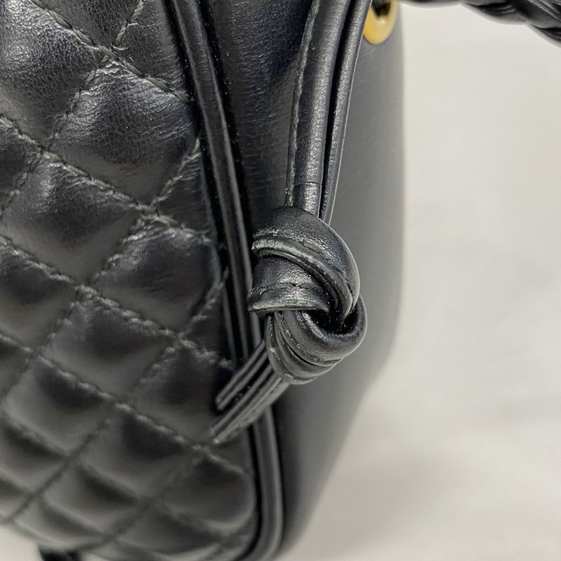 Gucci Shoulder Bag GG Marmont Sherry Line Quilted 541051 Leather Black Gold