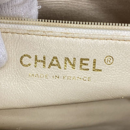 Chanel Tote Bag Revival Tote Caviar Skin White Gold Hardware Women's