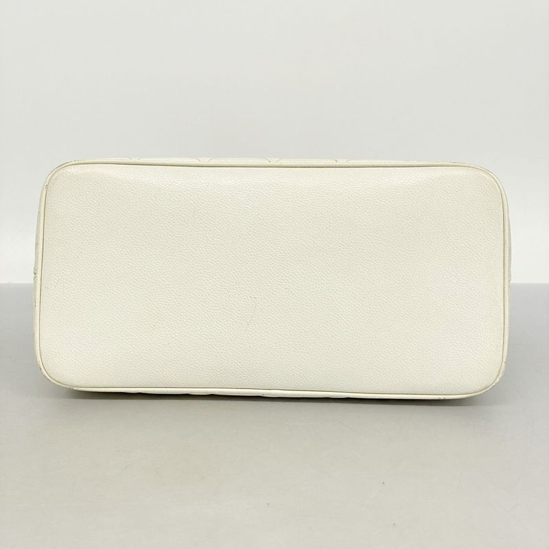 Chanel Tote Bag Revival Tote Caviar Skin White Gold Hardware Women's