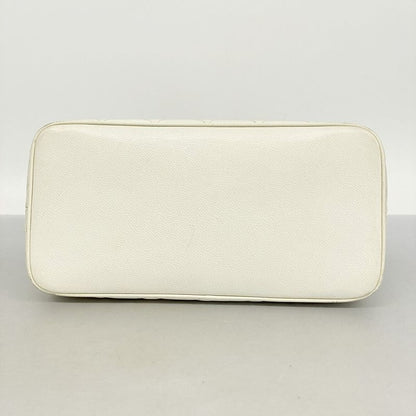 Chanel Tote Bag Revival Tote Caviar Skin White Gold Hardware Women's