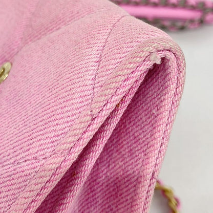 Chanel Shoulder Wallet Chanel 19 Denim Pink Gold/silver Hardware Women