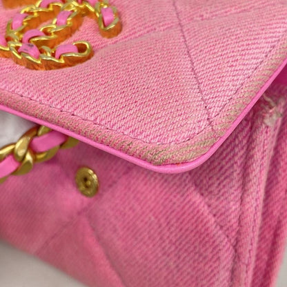 Chanel Shoulder Wallet Chanel 19 Denim Pink Gold/silver Hardware Women