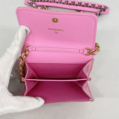 Chanel Shoulder Wallet Chanel 19 Denim Pink Gold/silver Hardware Women