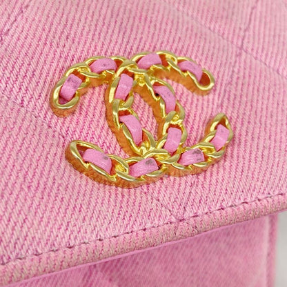 Chanel Shoulder Wallet Chanel 19 Denim Pink Gold/silver Hardware Women