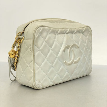 Chanel Shoulder Bag Matelasse Lambskin Sky Blue Gold Hardware Women
