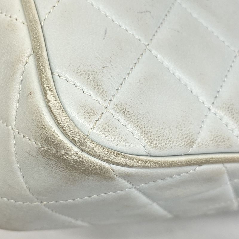 Chanel Shoulder Bag Matelasse Lambskin Sky Blue Gold Hardware Women