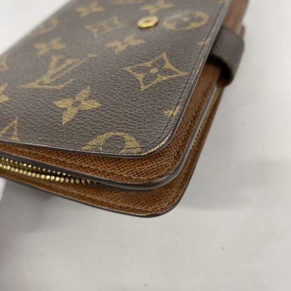 Louis Vuitton Wallet Monogram Porte Papier Zip M61207 Brown Ladies