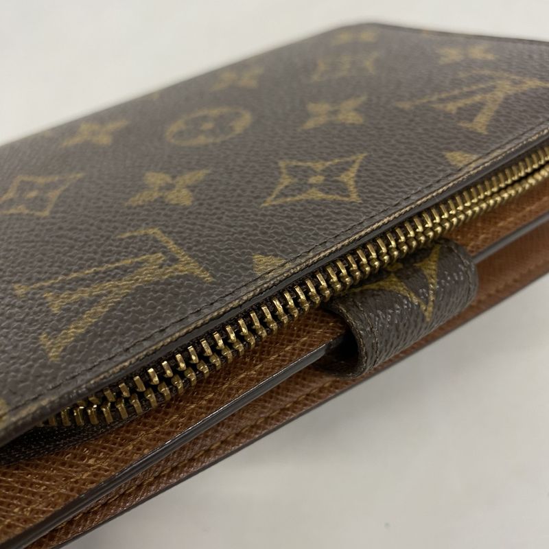Louis Vuitton Wallet Monogram Porte Papier Zip M61207 Brown Ladies